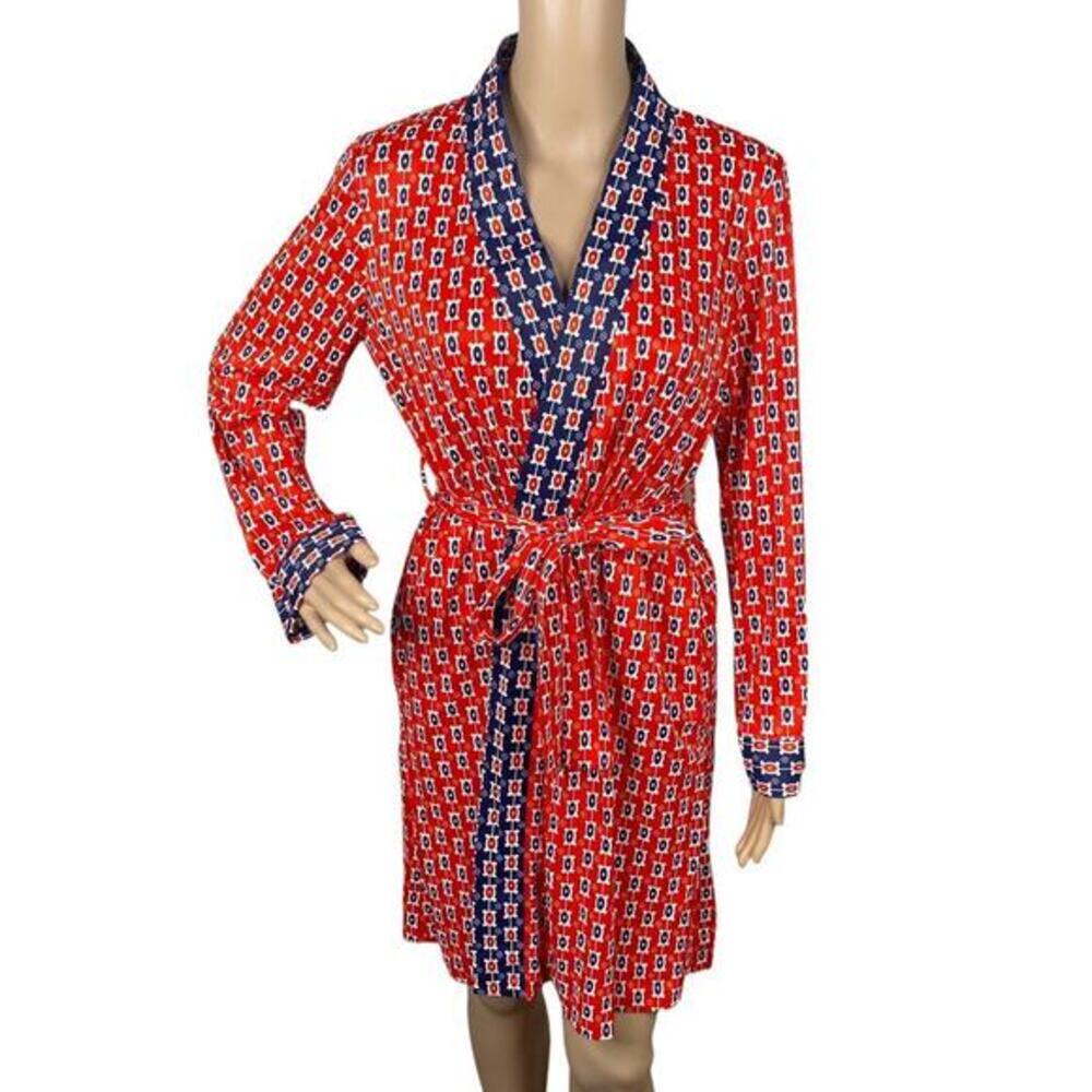 Vintage 70s Leo Narducci Dorian Geometric Wrap Dress SZ M Mod Retro Belted